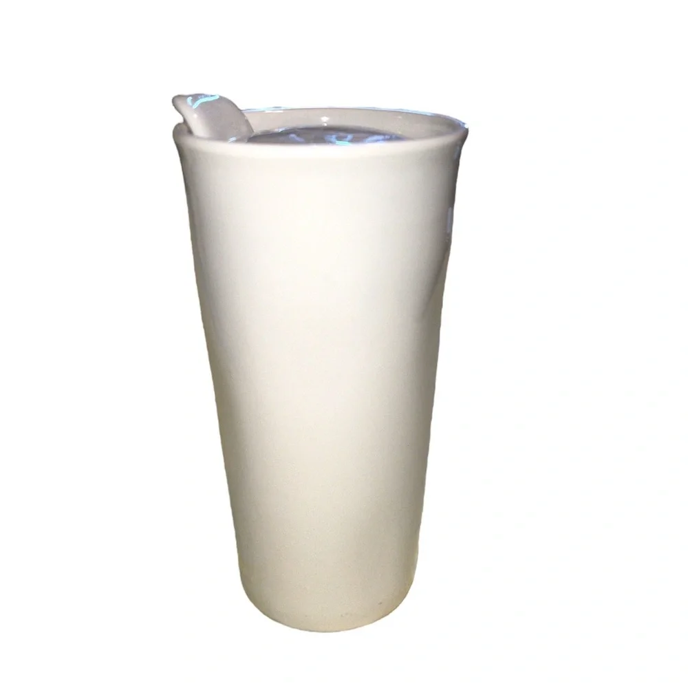 Rae Dunn Happy Ceramic Travel Tumbler with Lid - Picture 2 of 6